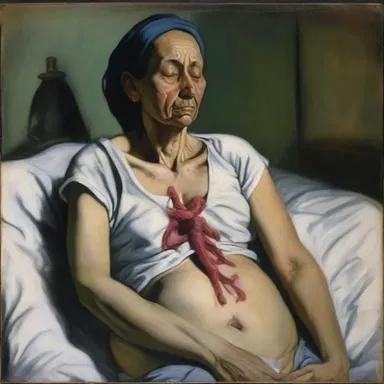 The painting depicted a woman suffering from wasting disease, her body slowly wasting away while her lungs struggled to function.