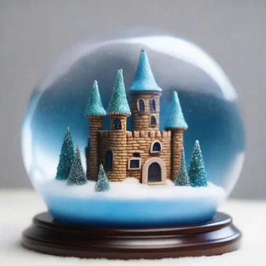 The wizard used a spell of miniaturization to shrink the castle and fit it inside a snow globe.