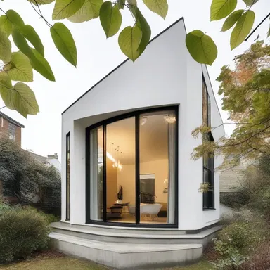 The modern house had a unique feature with its tongued windows, providing a sleek and contemporary look.