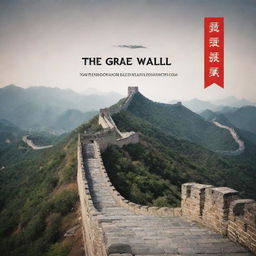 Create a simplistic yet appealing advertisement for the World Heritage site, the Great Wall of China. Incorporate catchy lines such as 'Explore the Majestic Continuity of Past and Present', and a memorable logo that represents its historical significance. Display striking images that create a visual journey for the viewer.