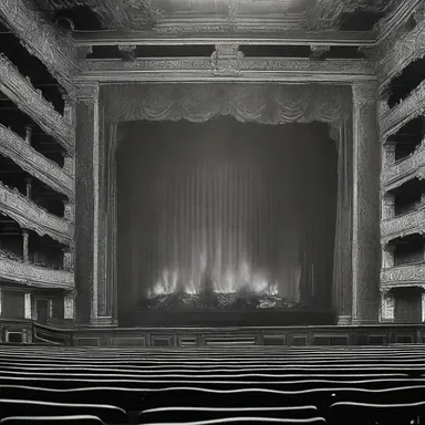 During the Great Chicago Fire in 1871, the safety curtain was dropped to prevent the flames from spreading to the stage.