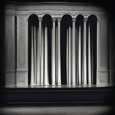 In the play, the safety curtain serves as a symbolic barrier between reality and illusion.