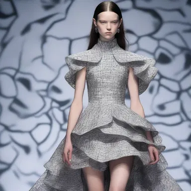 The avant-garde designer created a dress adorned with patterns inspired by the mysterious beauty of transcendental numbers.