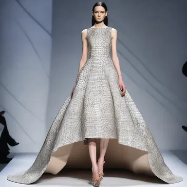 The avant-garde designer created a dress adorned with patterns inspired by the mysterious beauty of transcendental numbers.