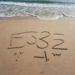 Numbers 15, 13, 25, and 17 written in the sand on a sunny beach