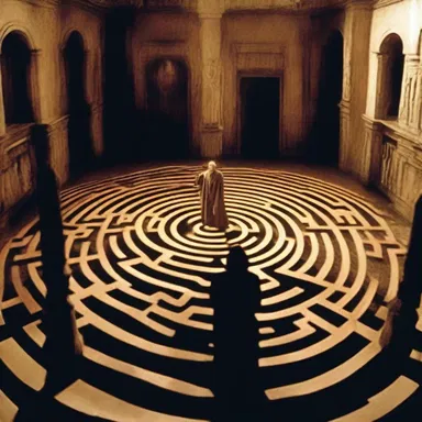 The horror movie featured a thrilling scene where the haunted house transformed into a double reverse labyrinth, trapping the protagonists.