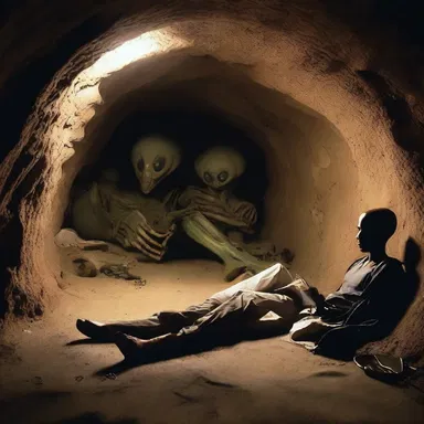To avoid being discovered by the alien invaders, the human rebels decided to lie low in their hidden underground base.