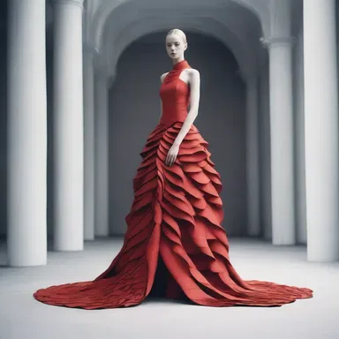 The avant-garde fashion designer created a unique dress inspired by the structure and design of a scaler.