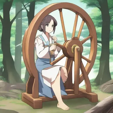 In the anime series, the protagonist discovers an ancient spinning wheel that grants her the power to spin and control the elements.