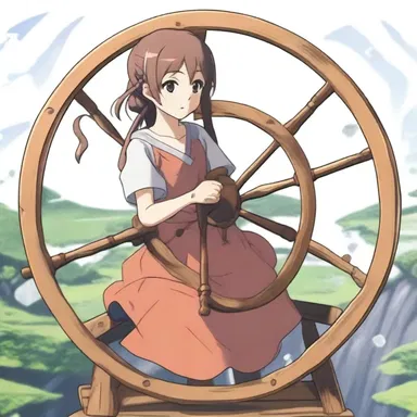 In the anime series, the protagonist discovers an ancient spinning wheel that grants her the power to spin and control the elements.
