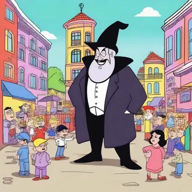 In the cartoon episode, the villain's evil plan was to carry off all the innocent citizens of the city.