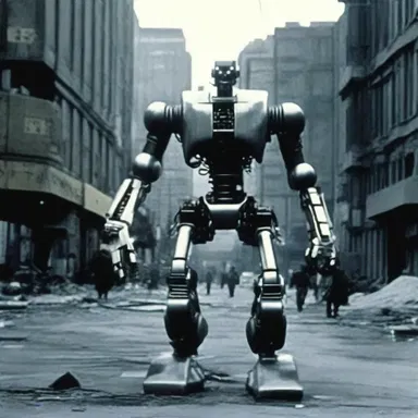 The science fiction movie depicted a dystopian society where ruthless robots were programmed to carry off humans for experimentation.