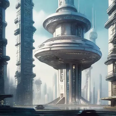 In the science fiction novel, the protagonist's spaceship docked at the mooring tower in the futuristic city.
