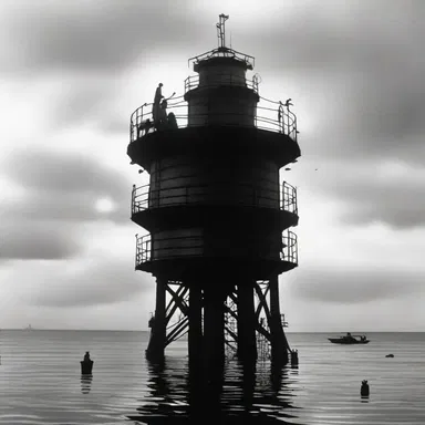 The film's final breathtaking scene took place on top of the mooring tower, as the main characters desperately tried to escape the imminent danger.