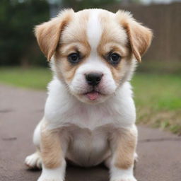 Modify previous image to show the adorable puppy now looking fierce and slightly angry.