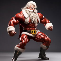 Santa Claus redesigned as a high-performance athletic machine, embodying exceptional hardness, improved physique, blistering speed, and overwhelming strength.