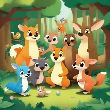 The cartoon depicted a group of naturally occurring animals who went on exciting adventures in a magical forest.