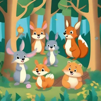 The cartoon depicted a group of naturally occurring animals who went on exciting adventures in a magical forest.