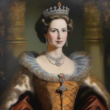 The artist captured the regal presence of the monarch in their painting.