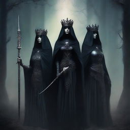 A high-quality digital art image, depicting a very dark fantasy theme