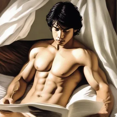 As he read the explicit scene in the novel, the author described how the character would ejaculate with desire.