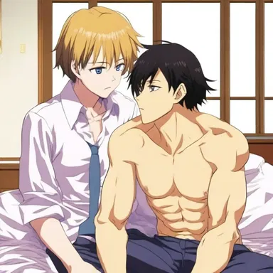 In the anime, during an intimate moment, the male protagonist accidentally ejaculated, causing an embarrassing situation.