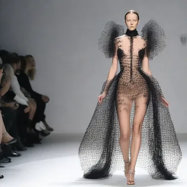 The daring fashion designer shocked the audience by incorporating a dress with an ejaculate motif, symbolizing fertility and new beginnings.
