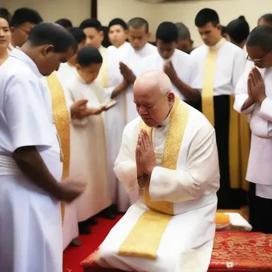 In the midst of the religious ceremony, the priest unexpectedly ejaculated a heartfelt prayer, moving the congregation to tears.