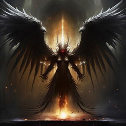 Generate the Gothic creature with wings, now creating an enchanting spell. Capture the energy radiating from its spell casting and the ominous aura it exudes.