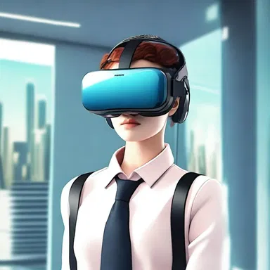 In the futuristic world of the novel, the characters wear tie-on technology that allows them to access virtual reality.