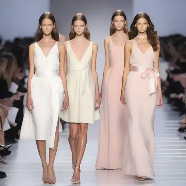 The fashion designer showcased a collection of tie-on dresses that were fastened with ribbons at the waist.