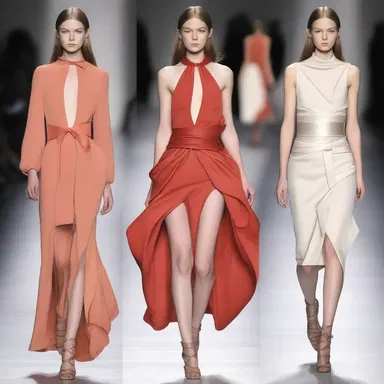 The fashion designer showcased a collection of tie-on dresses that were fastened with ribbons at the waist.