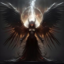 Generate the Gothic creature with wings, now creating an enchanting spell. Capture the energy radiating from its spell casting and the ominous aura it exudes.