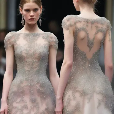 The designer meticulously hand-sewed each bead onto the dress, showcasing her painstaking attention to detail.