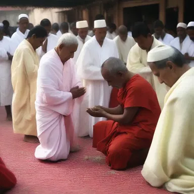 During the pilgrimage, the devotees prayed for healing from their pock-infected wounds.