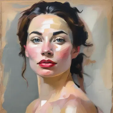The artist's painting captured the raw beauty of a woman's face, accentuated by the pock on her cheek.