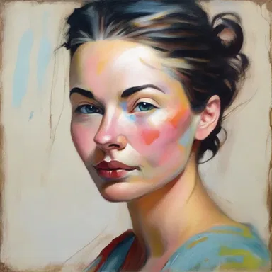 The artist's painting captured the raw beauty of a woman's face, accentuated by the pock on her cheek.