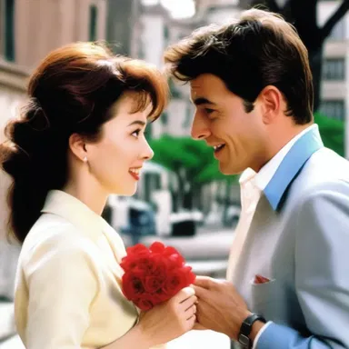 In the romantic comedy film, the main characters exchange true lovers' knots as a symbol of their enduring love.