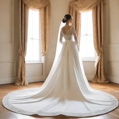 The fashion designer incorporated a true lovers' knot into the design of the wedding gown, symbolizing eternal love and unity.