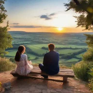 As the sun set, they sat together in the lunette, enjoying the picturesque view of the surrounding countryside.