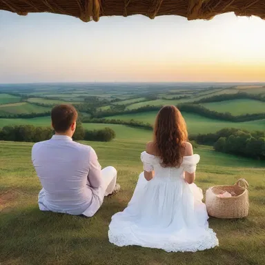 As the sun set, they sat together in the lunette, enjoying the picturesque view of the surrounding countryside.