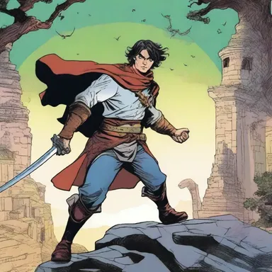 The graphic novel explores the adventures of a courageous hero who must defend a mystical lunette from the forces of evil.