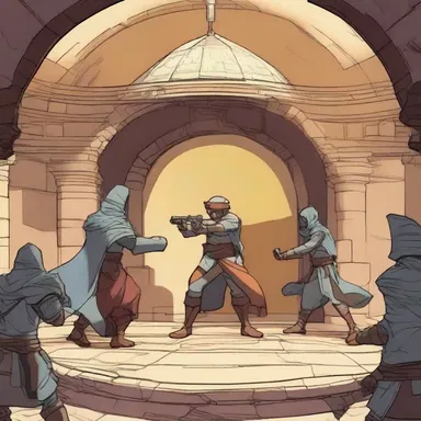 In the animated series, the characters take shelter within the lunette during a battle, strategizing their next move.