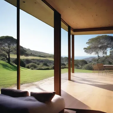 The architect used the natural upthrust of the landscape to design the house, providing stunning views from every room.
