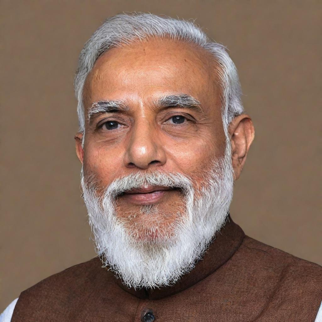 Create a respectful and professional portrait of Narendra Modi, the current Prime Minister of India.