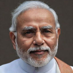 Create a respectful and professional portrait of Narendra Modi, the current Prime Minister of India.