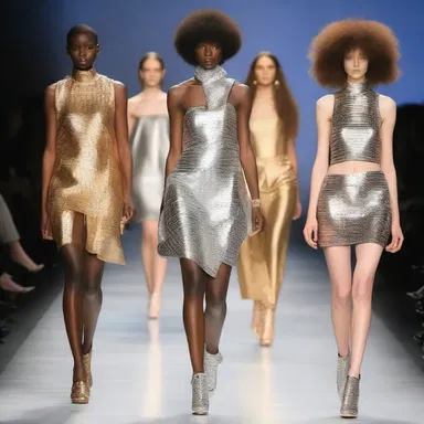 The fashion show featured avant-garde designs with metallic accents that resonated with clangour on the runway.