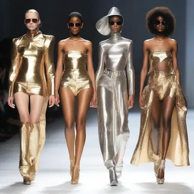 The fashion show featured avant-garde designs with metallic accents that resonated with clangour on the runway.