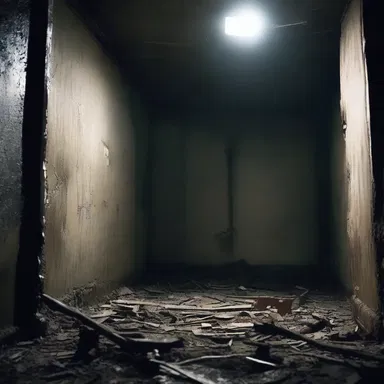 In the horror movie, the sudden clangour of metal objects falling in the dark basement intensified the eerie atmosphere.