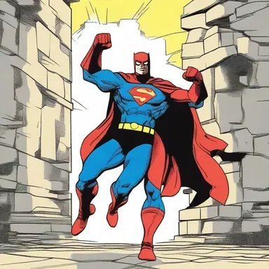 The superhero's powers allowed him to clangour through walls and defeat the villain.